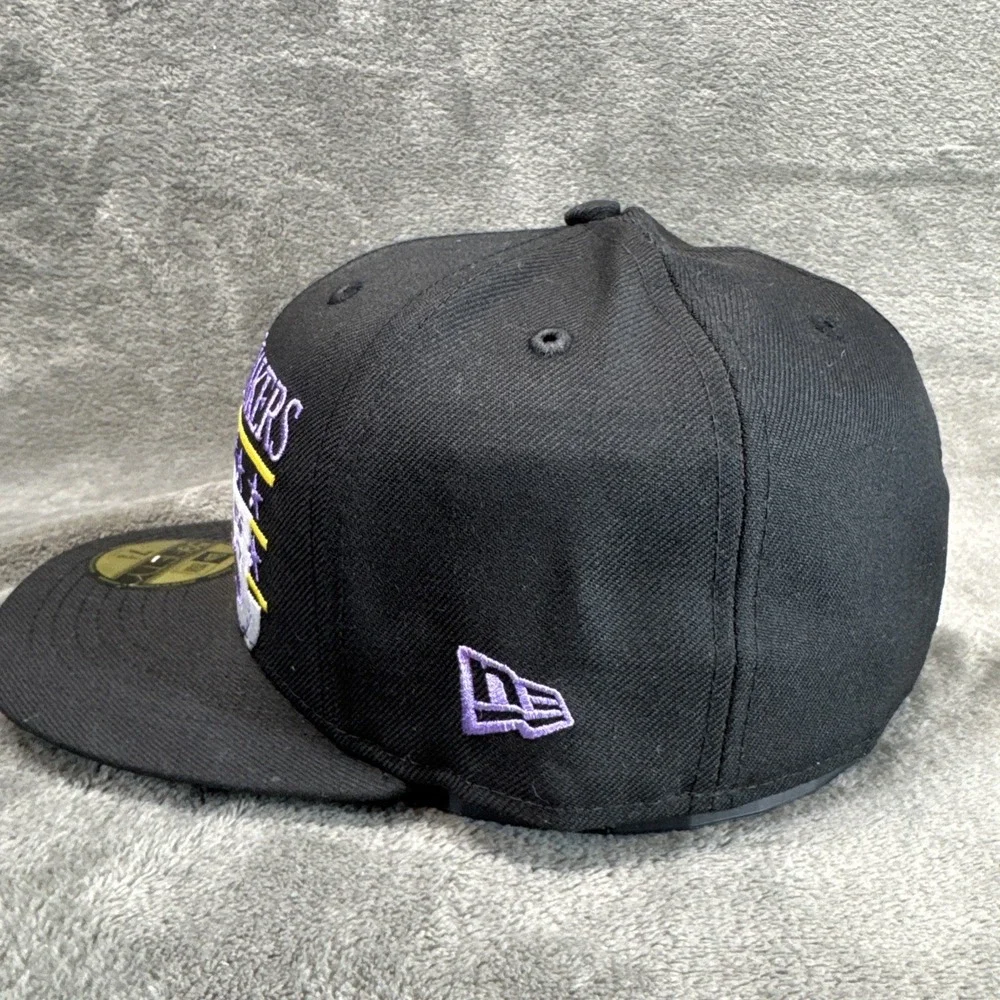 Los Angeles Lakers NBA New Era 59FIFTY Fitted Hat‎ Star Stud Size 7 3/8 HWC NWT